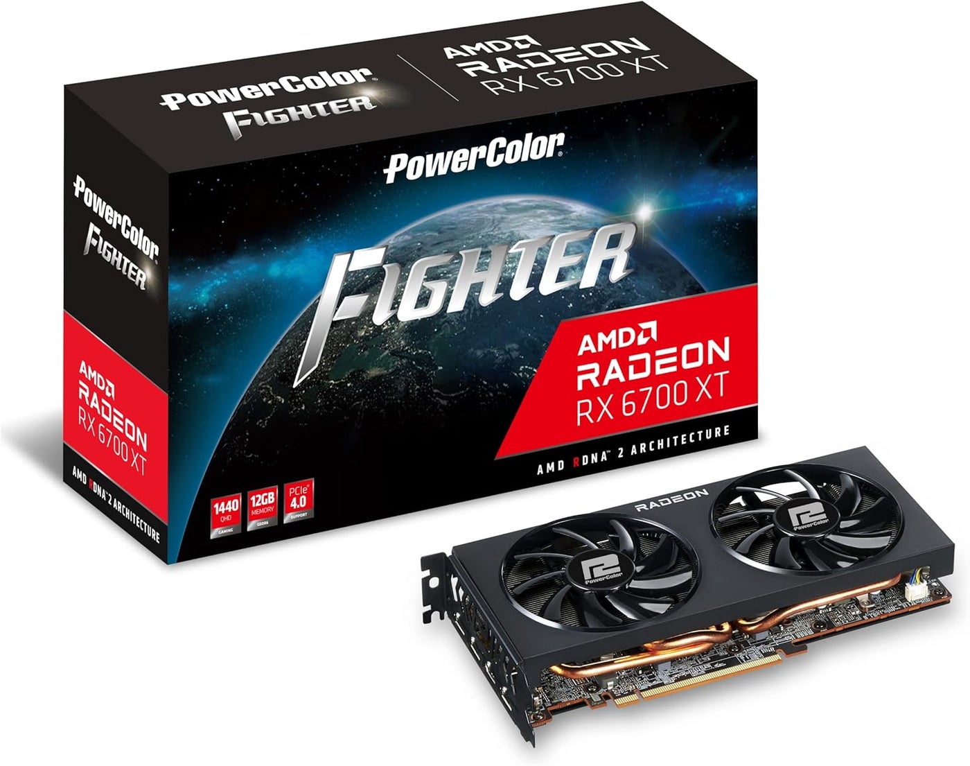 Fighter AMD Radeon RX 6700 XT Gaming Graphics Card with 12GB GDDR6 Memory, Powered by AMD RDNA 2, Raytracing, PCI Express 4.0, HDMI 2.1, AMD Infinity Cache